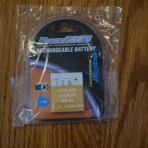 Power 2000 Rechargeable Digital Battery - ACD-291 Canon NB-6L 3.7V 1200mAh NWT